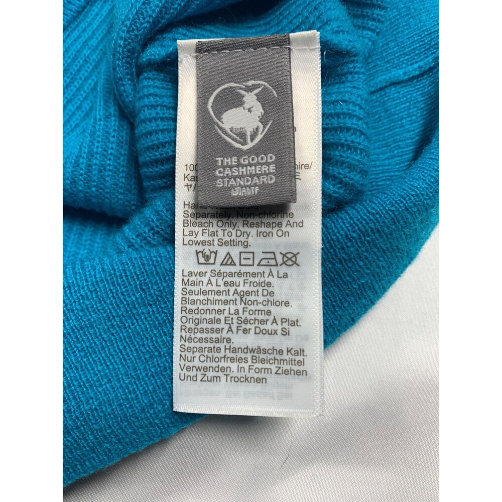 J. Crew Teal Cashmere Short Sleeve Sweater Size M Medium Ribbed Knit Top - Picture 7 of 9